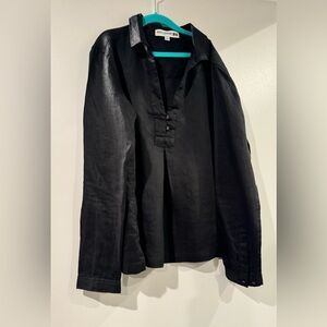 Ines de La Fressange for Uniqlo, black blouse in good condition size S